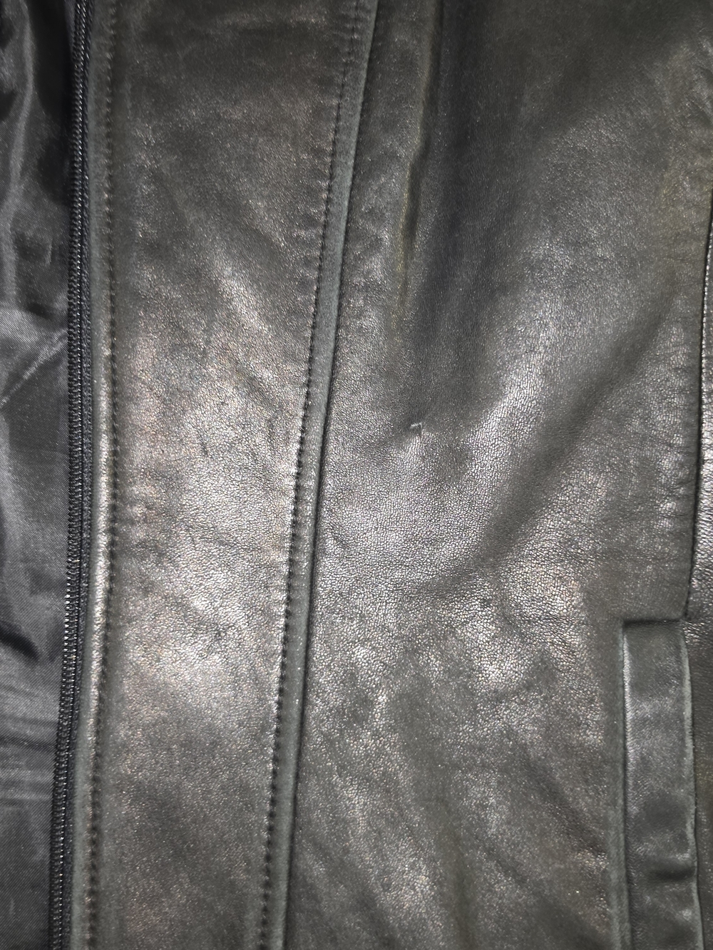 Kenneth Cole Reaction Black Leather Zip-Front Jacket - Picture 10 of 16
